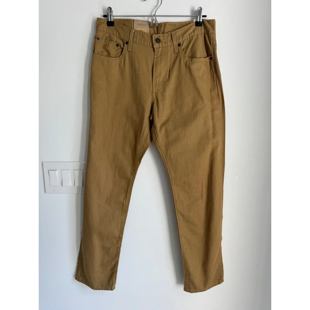 Levis Mens Brown Denim Pants Straight Leg 28x30 inseam: 29
